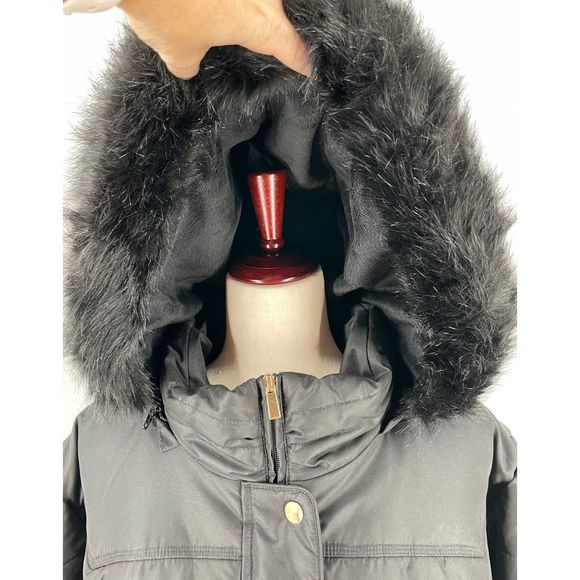 CATHERINE’S - Plus Size Faux Fur Trim Winter Coat - Black 2x - Picture 5 of 9